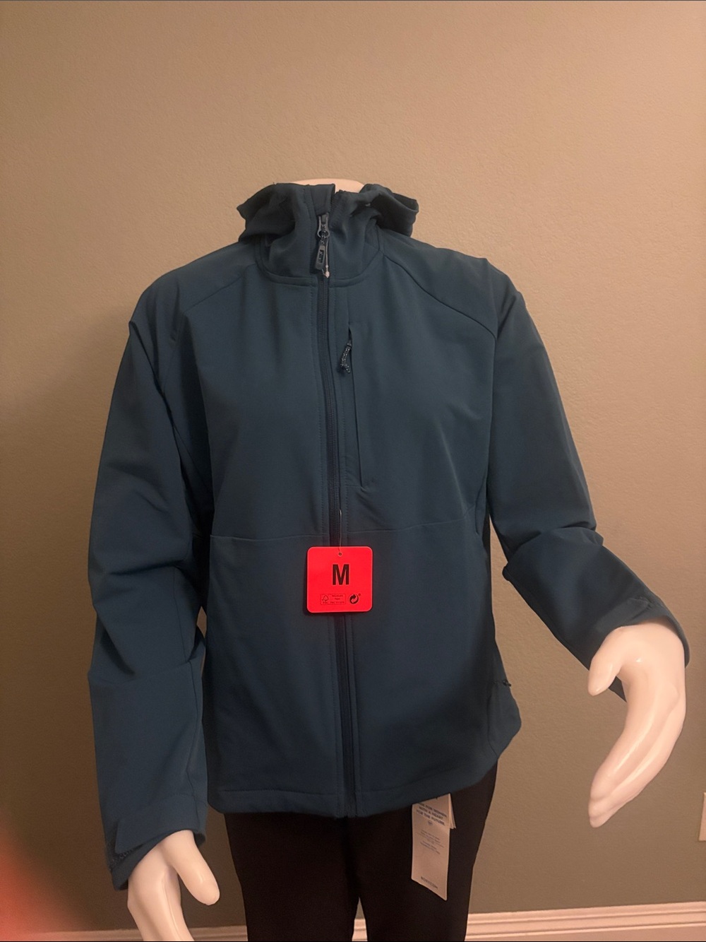 Kirkland Signature Teal Lightweight Softshell Jacket with Hood - M